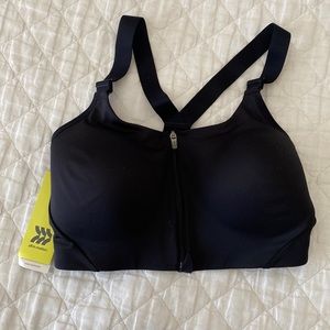 All in Motion Padded Black Zipper Sports Bra